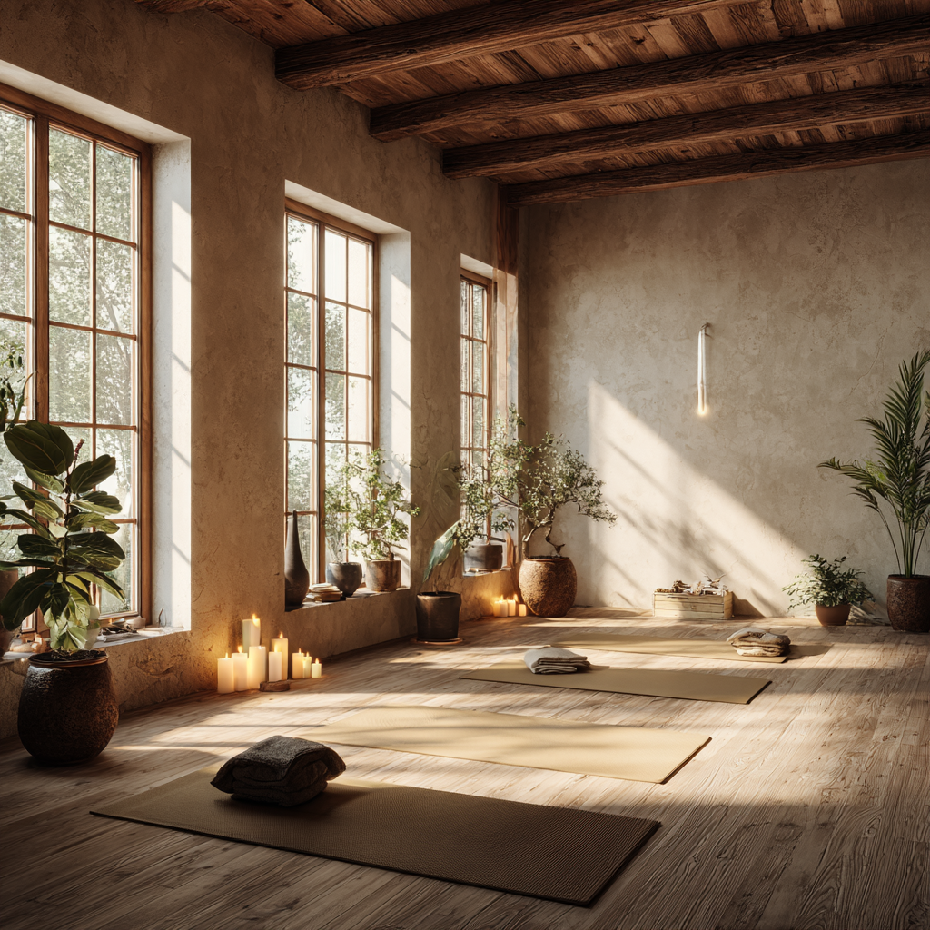 Група практикує йогу